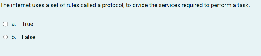 The internet uses a set of rules called a