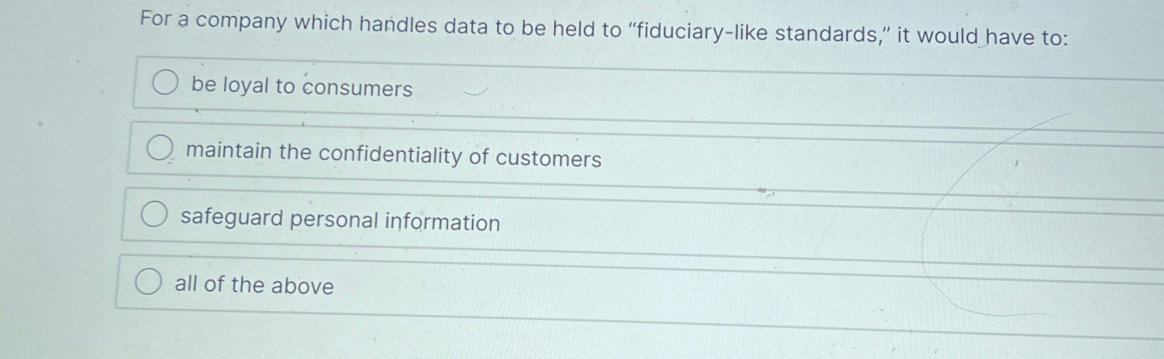 For a company which handles data to be held to