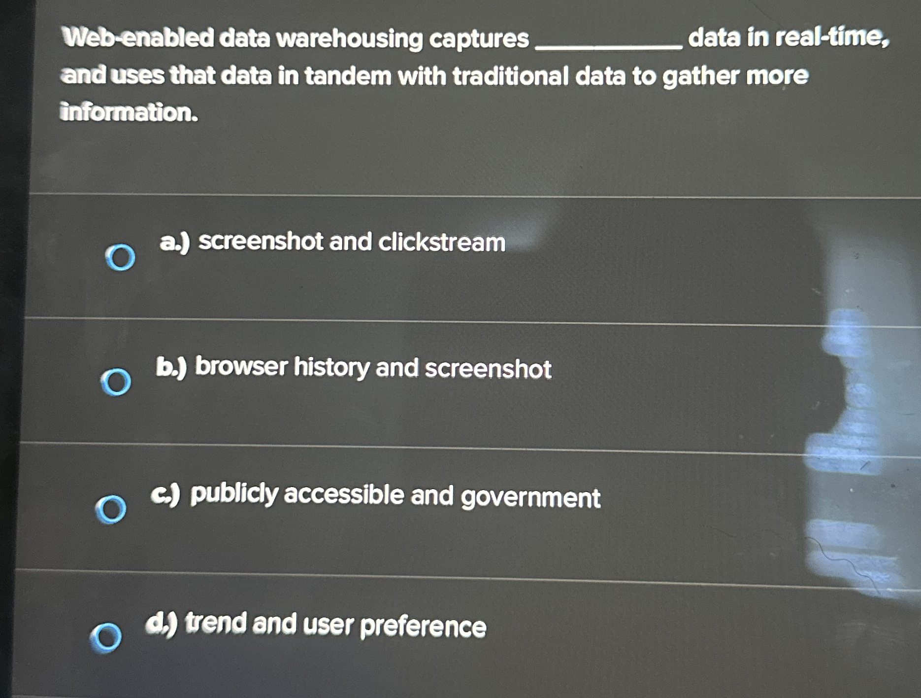 Web - nabled data warehousing captures q , data
