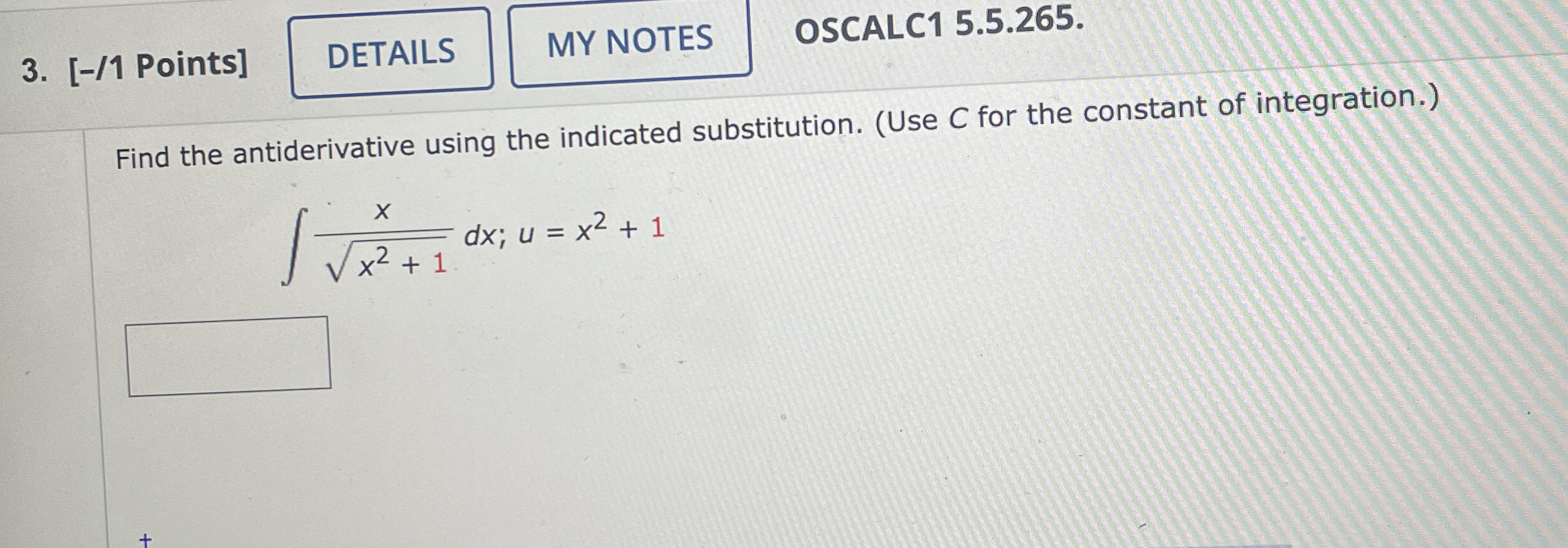 [ - / 1 Points ] OSCALC 1 5 . 5 . 2 6 5 . Find