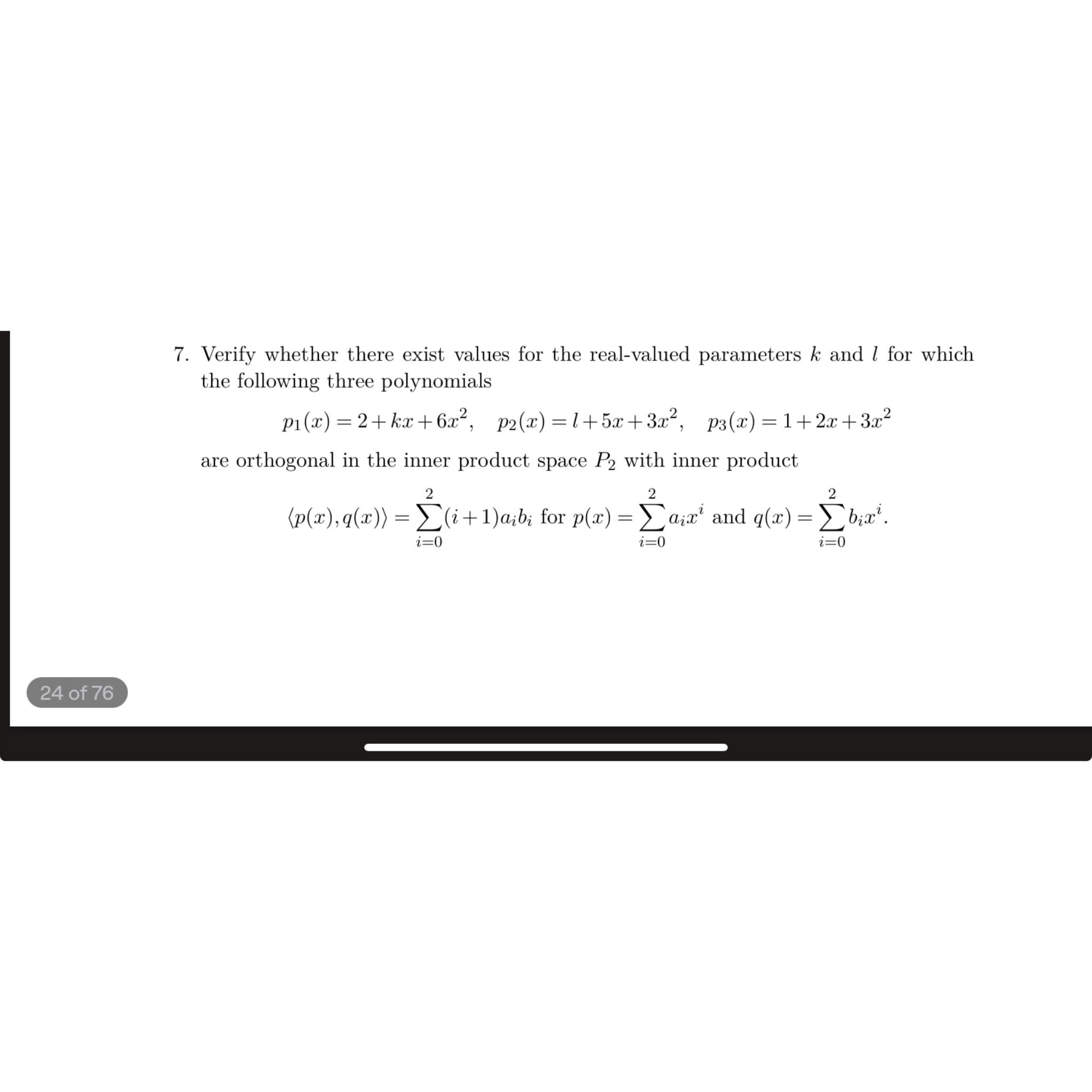 Verify whether there exist values for the real -