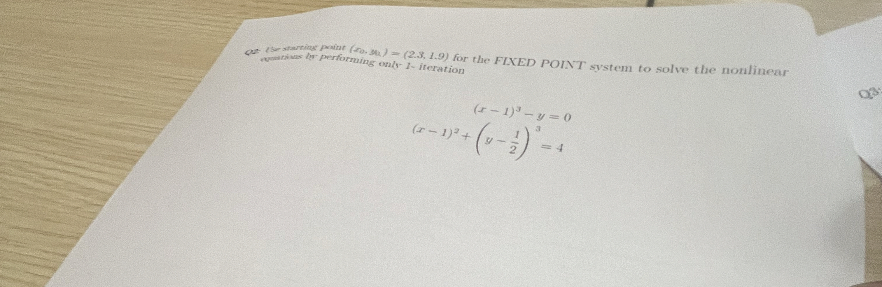Q 2 : iseraing pooint ( ra , 3 h ) = ( 2 . 3 , 1