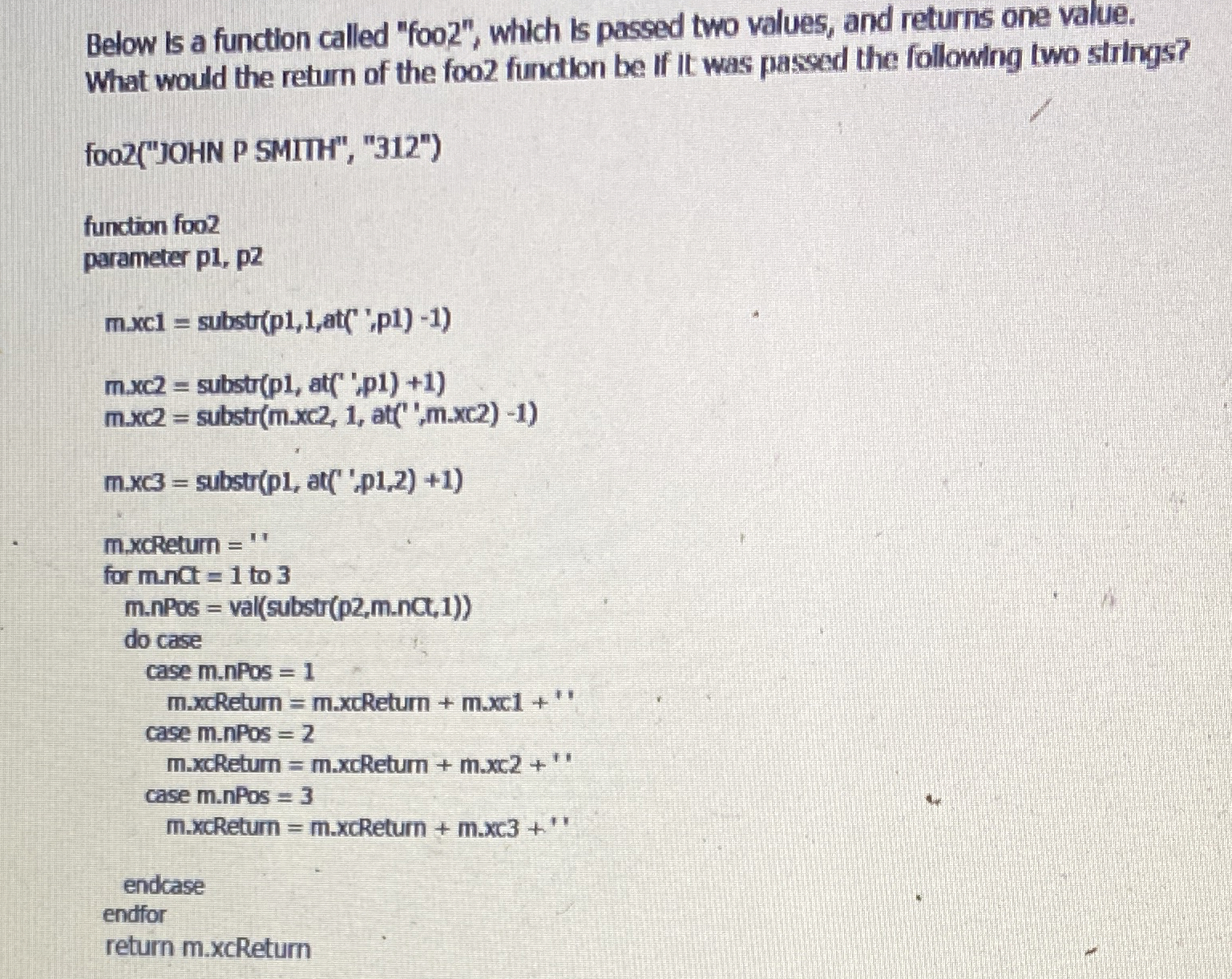 Below is a function called "foo 2 " , which is