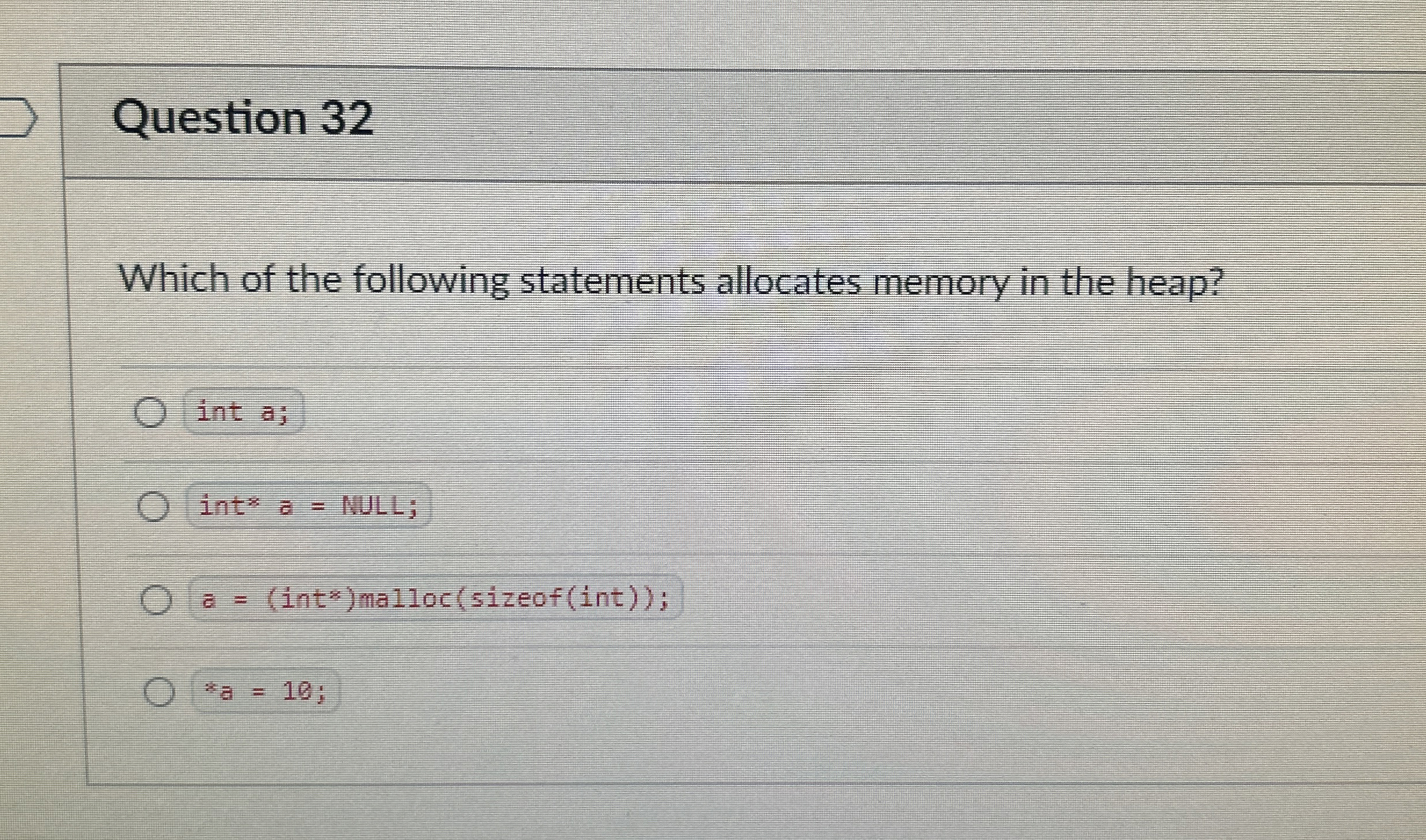 Question 3 2 Which of the following statements