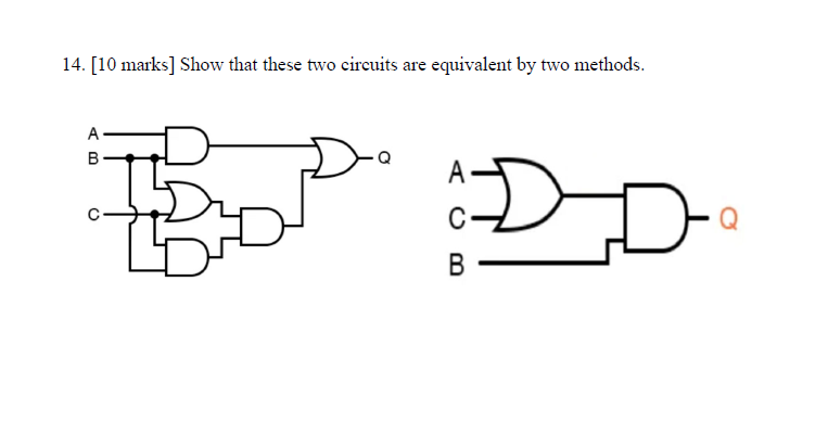 [ 1 0 marks ] Show that these two circuits are