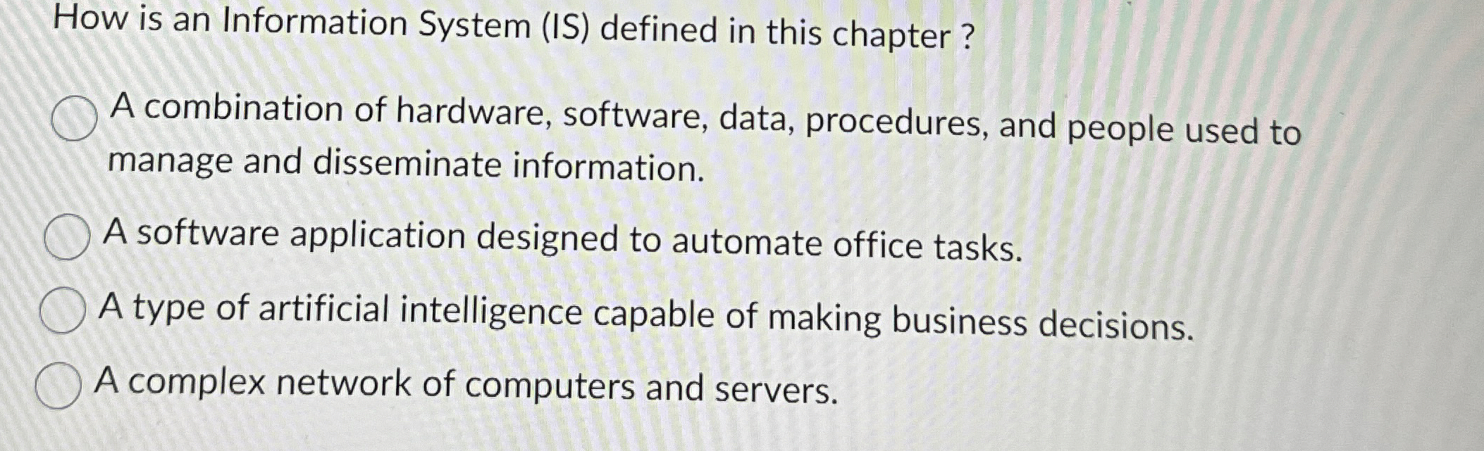 How is an Information System ( IS ) defined in