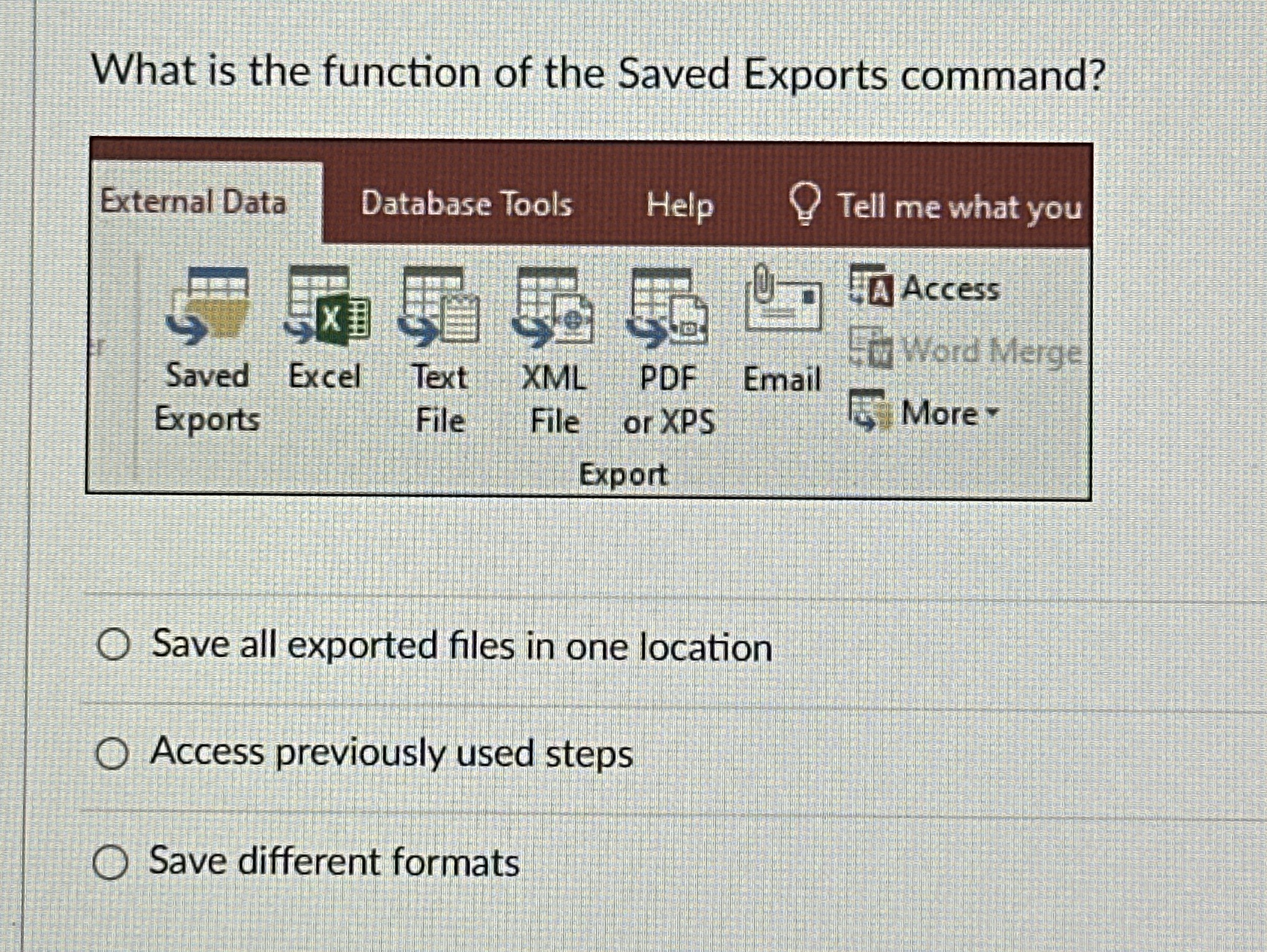 What is the function of the Saved Exports