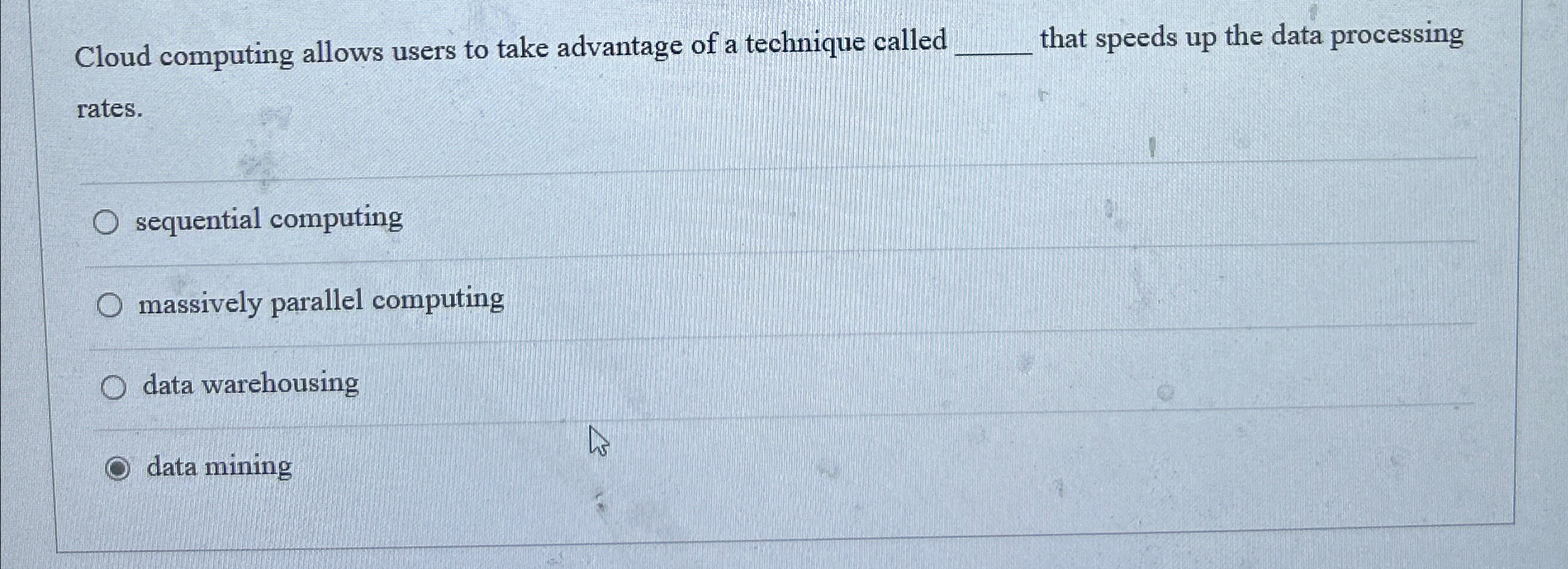 Cloud computing allows users to take advantage of