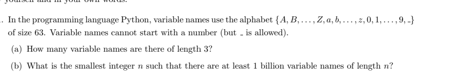 In the programming language Python, variable