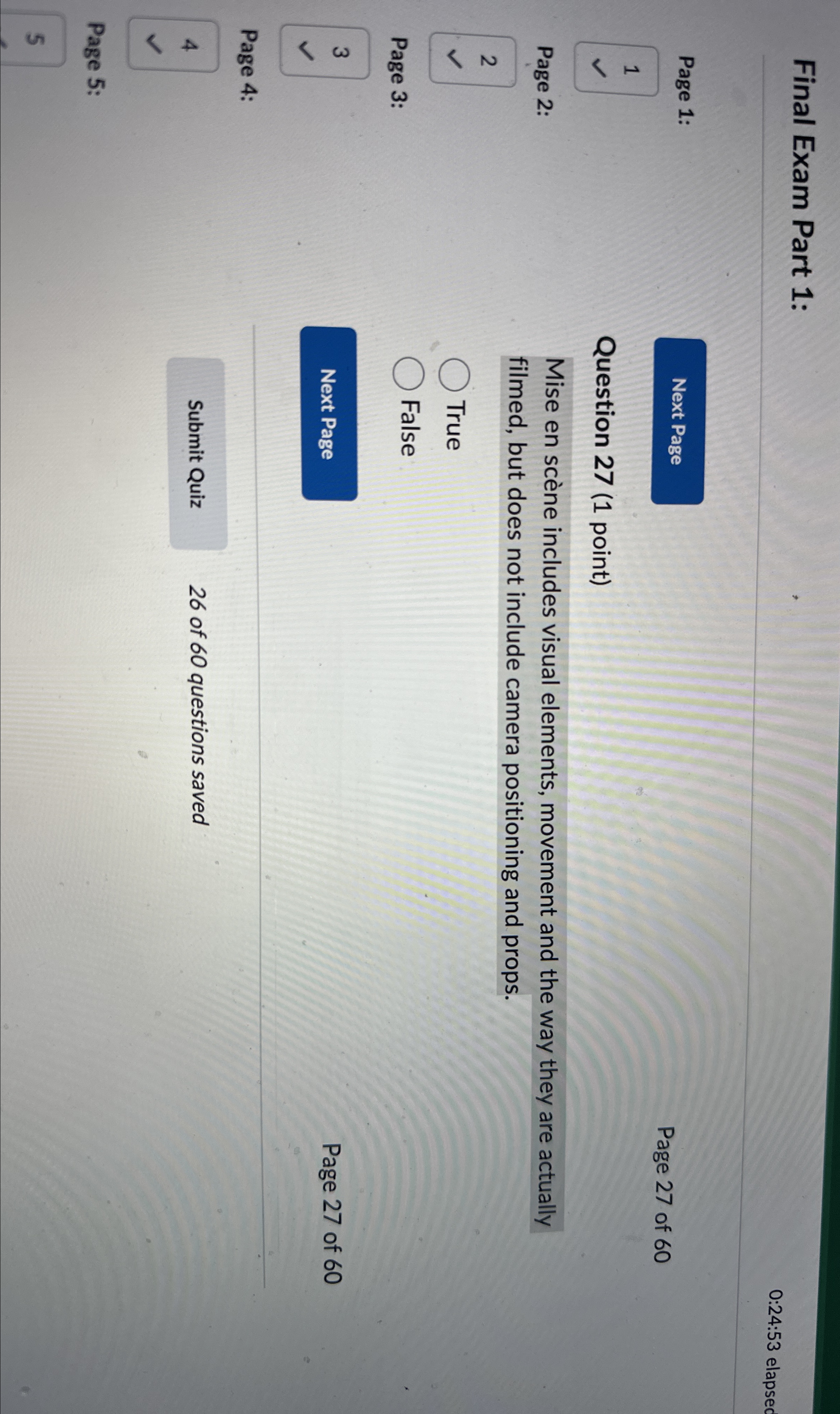 Final Exam Part 1 : 0 : 2 4 : 5 3 elapsec Page 1