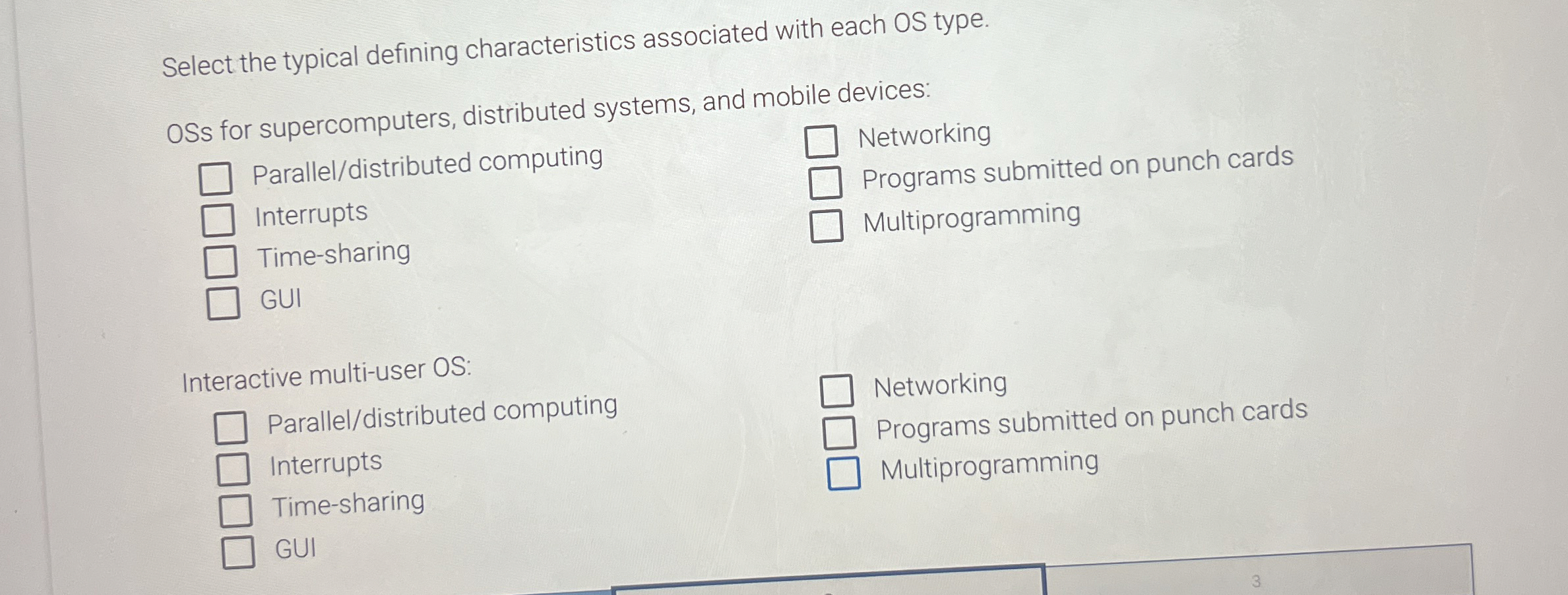 Select the typical defining characteristics