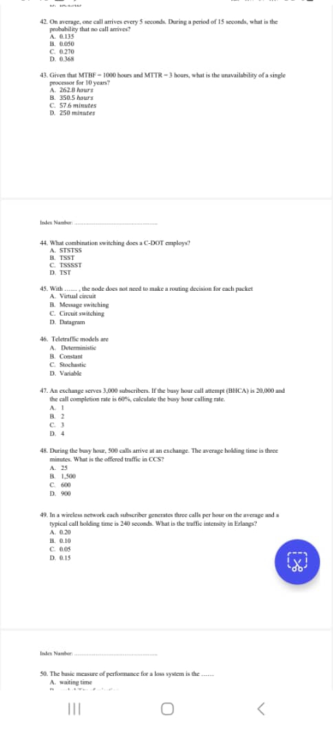 On average, one call arrives every 5 secoods .
