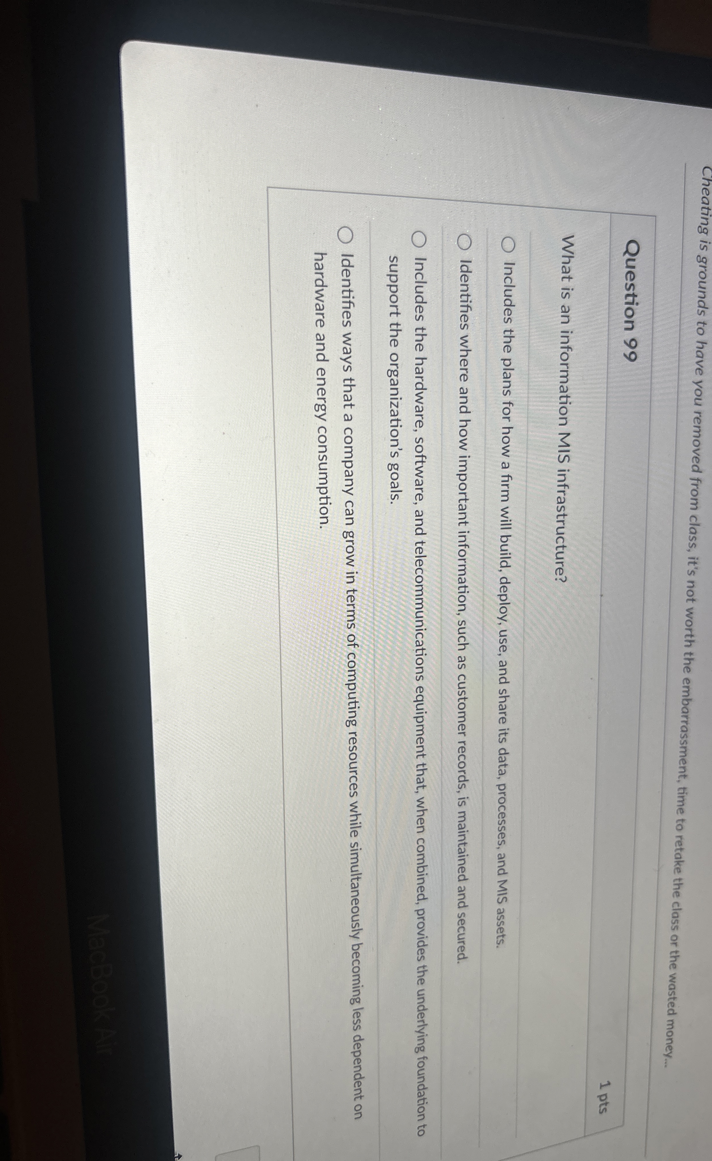 Cheating is grounds to have you removed from