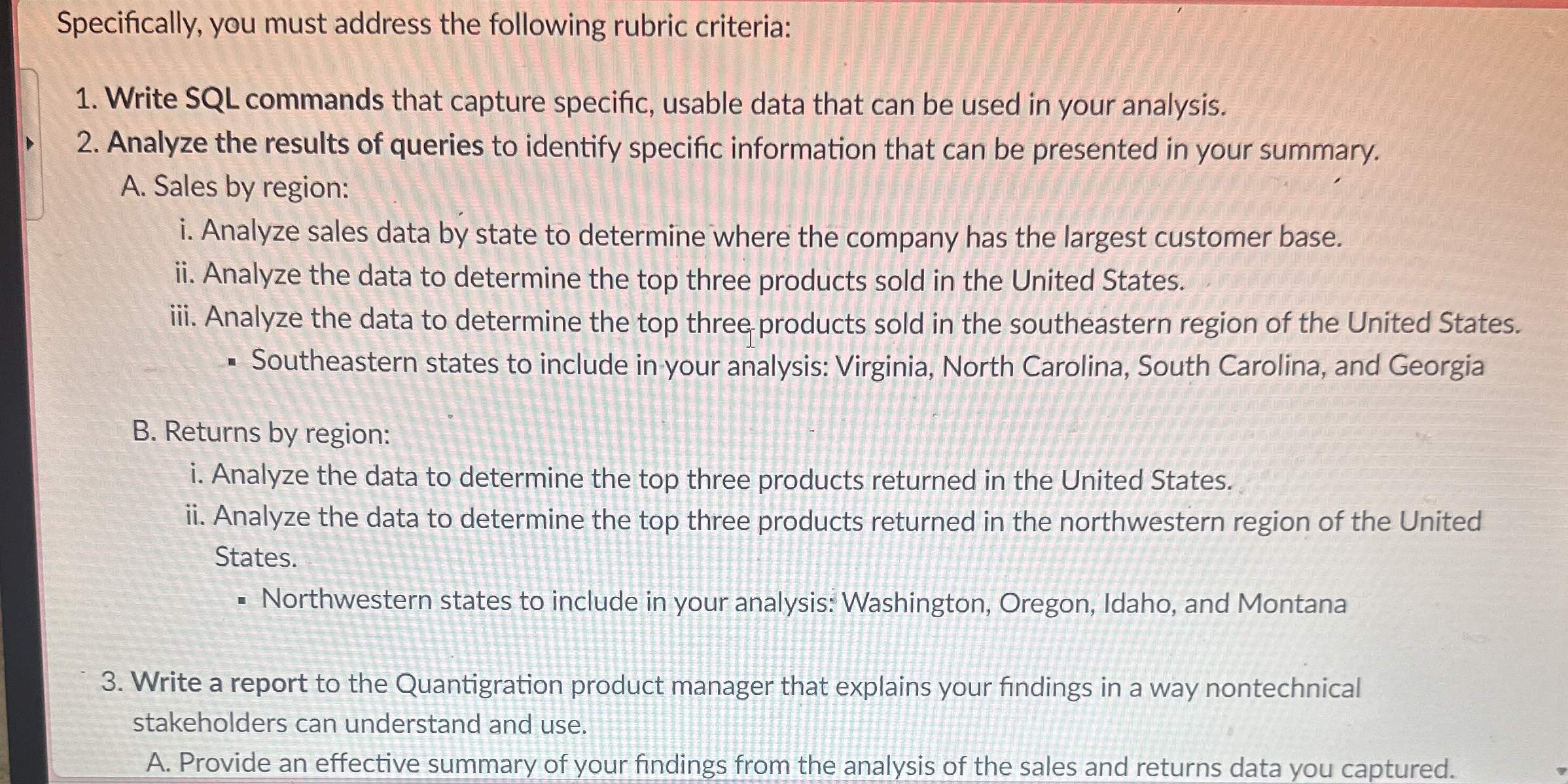 Specifically, you must address the following