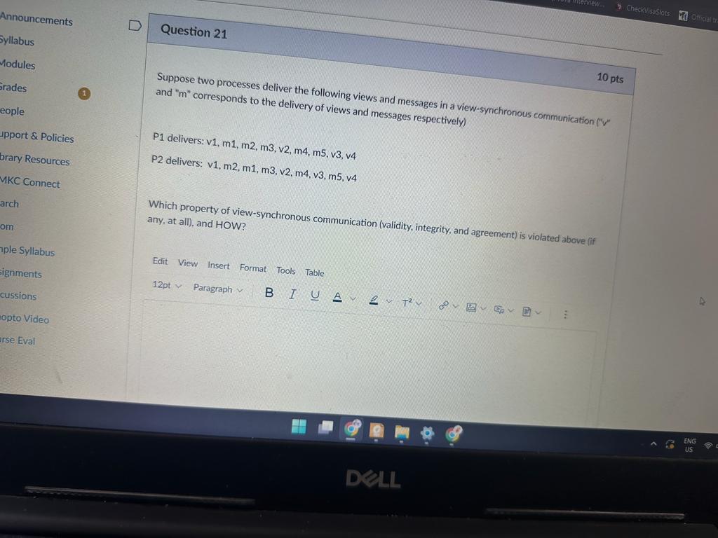 Question 2 1 Suppose two processes deliver the