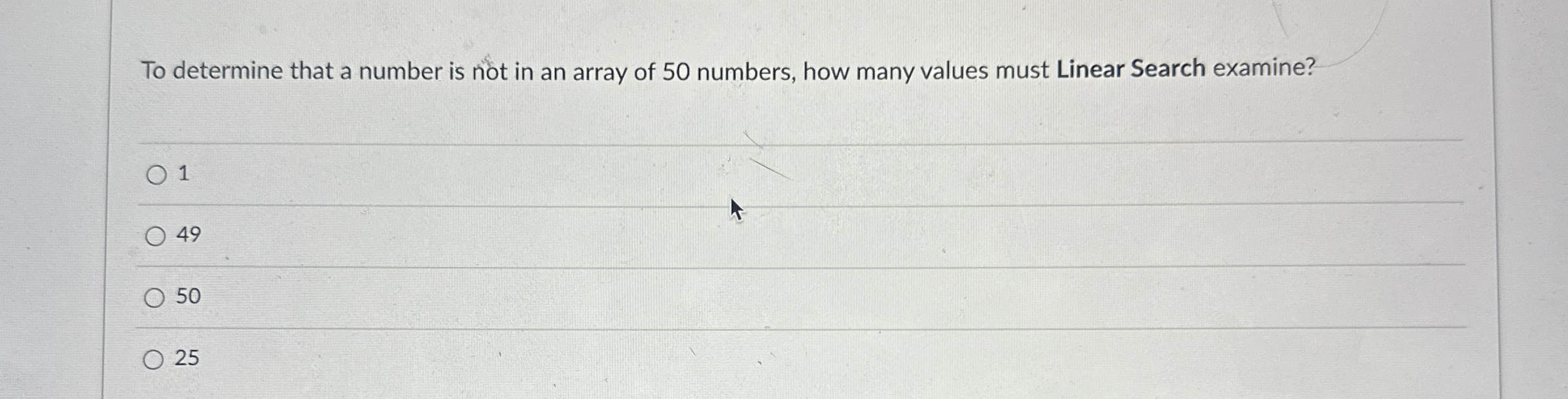 To determine that a number is not in an array of