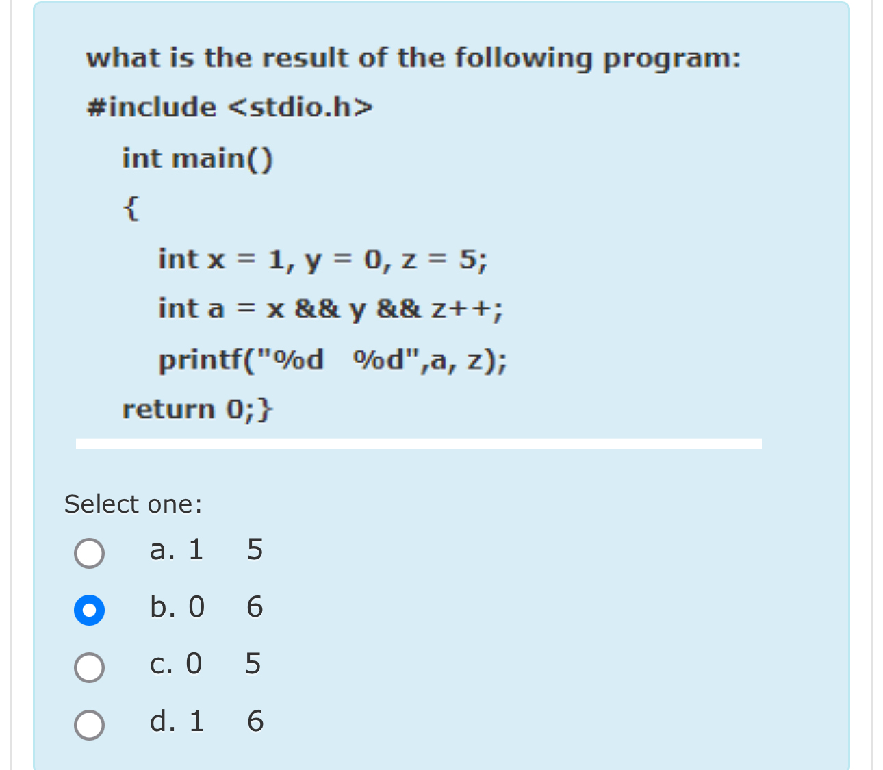 what is the result of the following