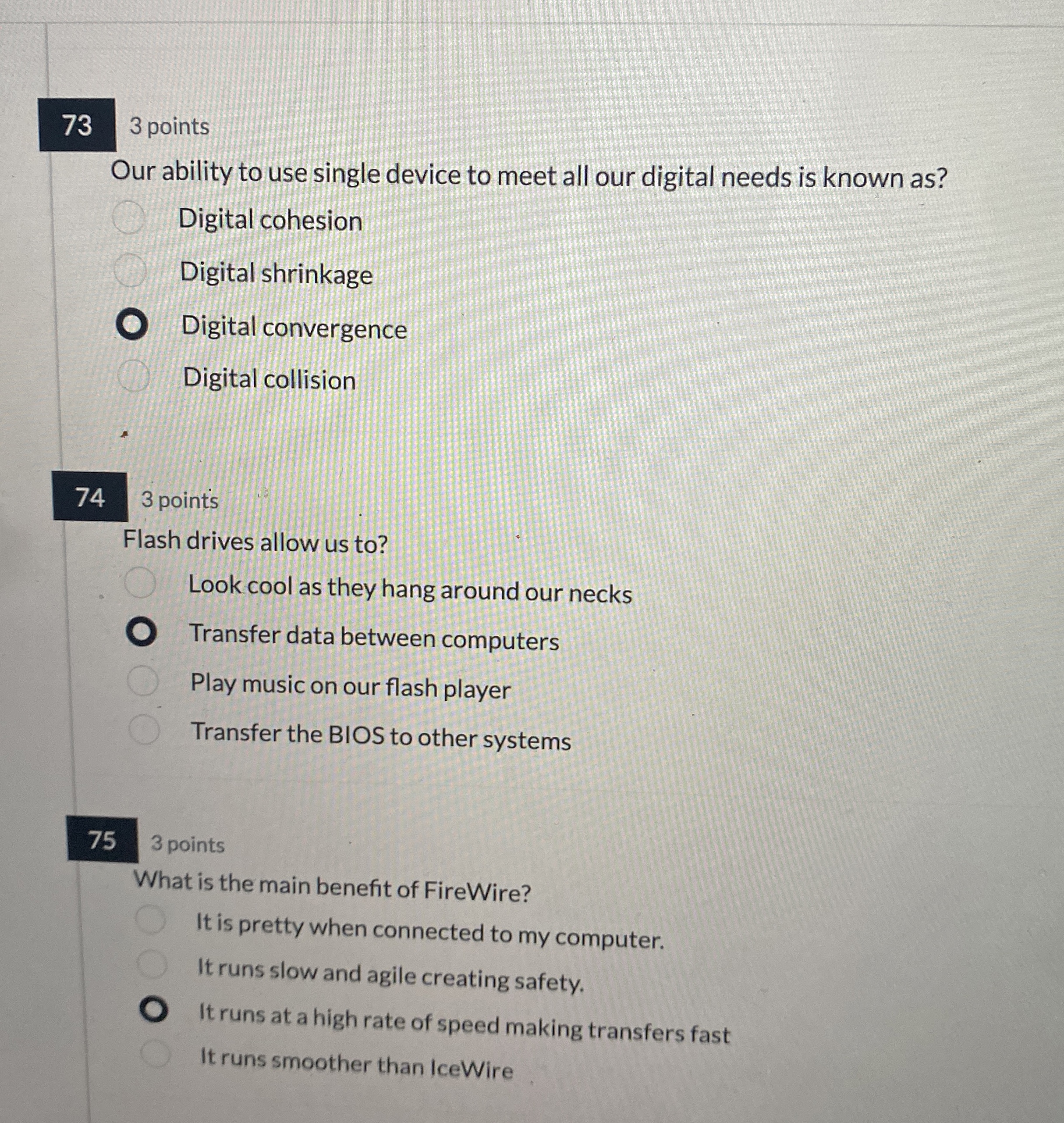 7 3 3 points Our ability to use single device to