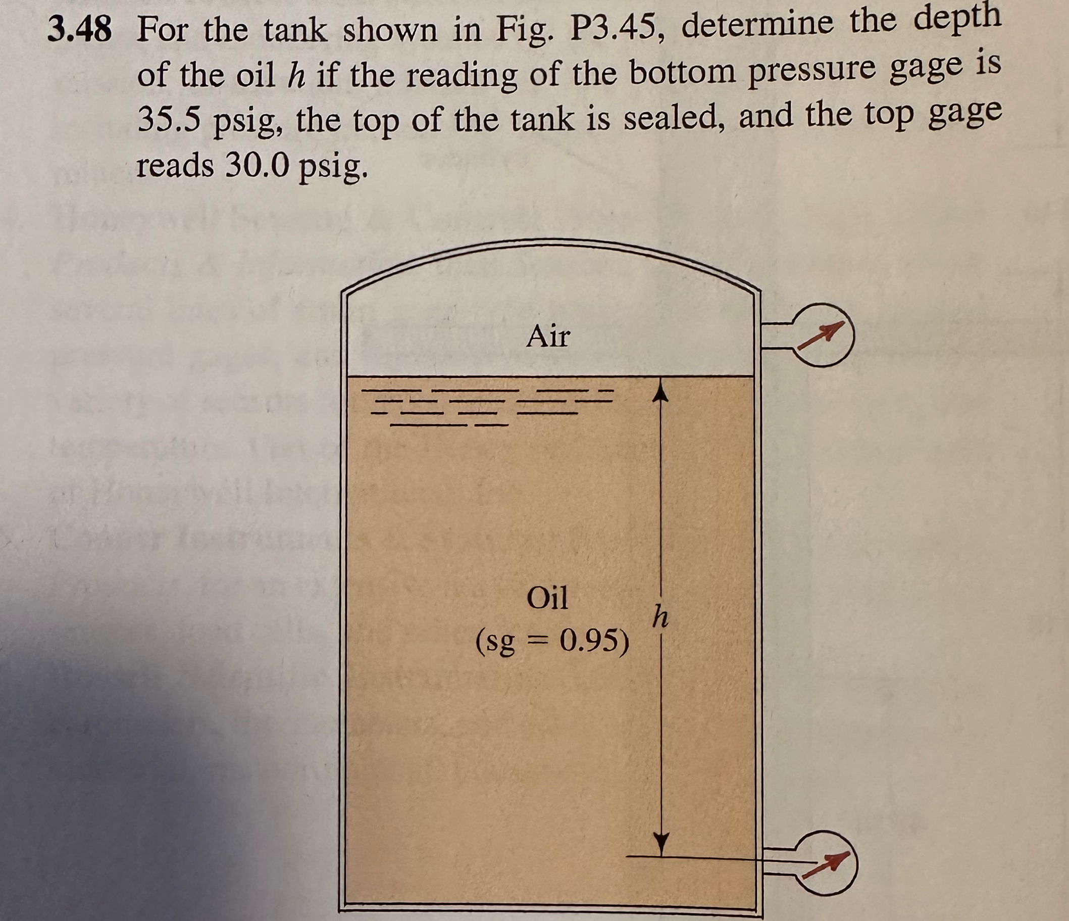 3 . 4 8 For the tank shown in Fig. P 3 . 4 5 ,
