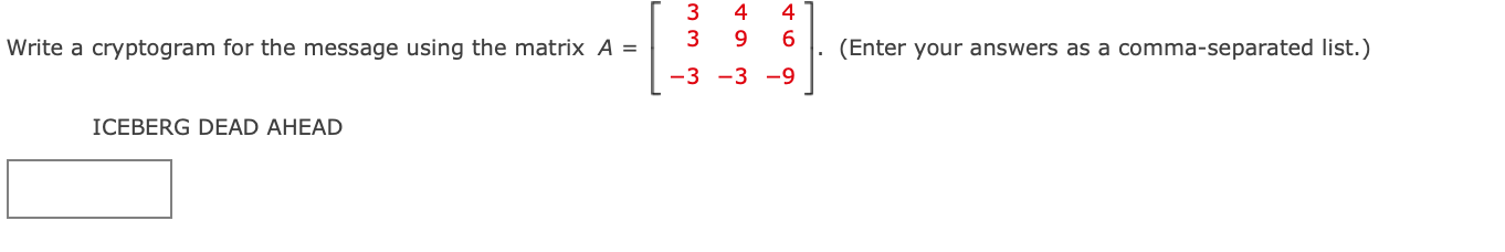 Write a cryptogram for the message using the