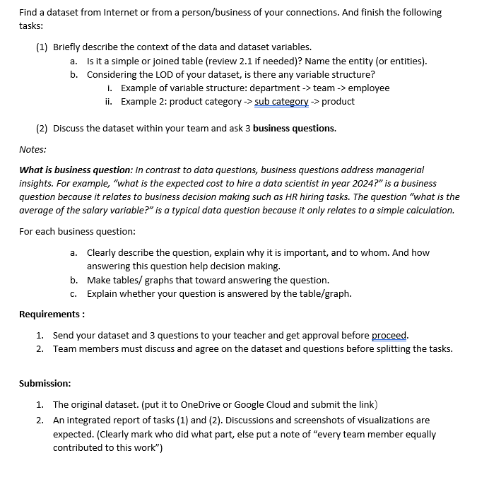Data Visualization Find a dataset from Internet