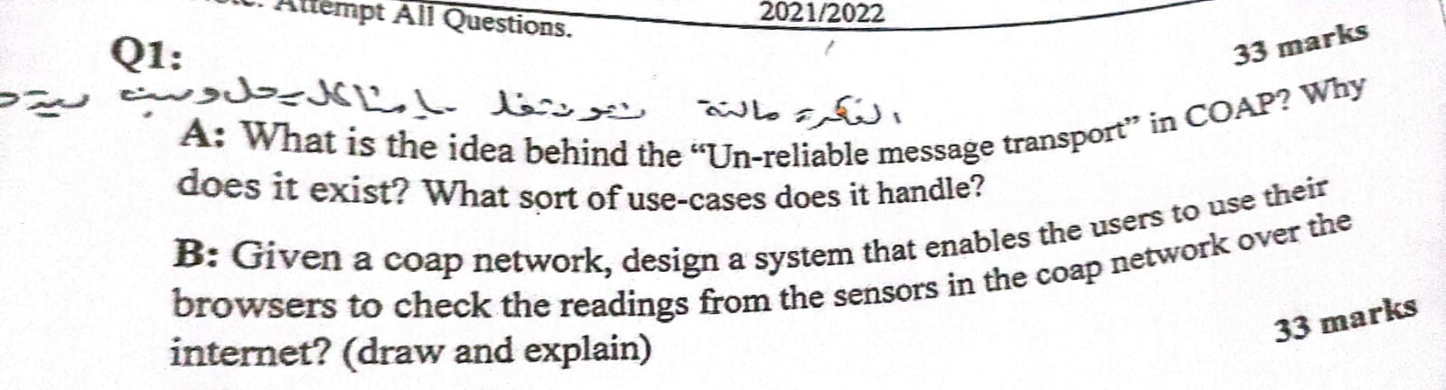 Q 1 : 3 3 marks A: What is the idea behind the "
