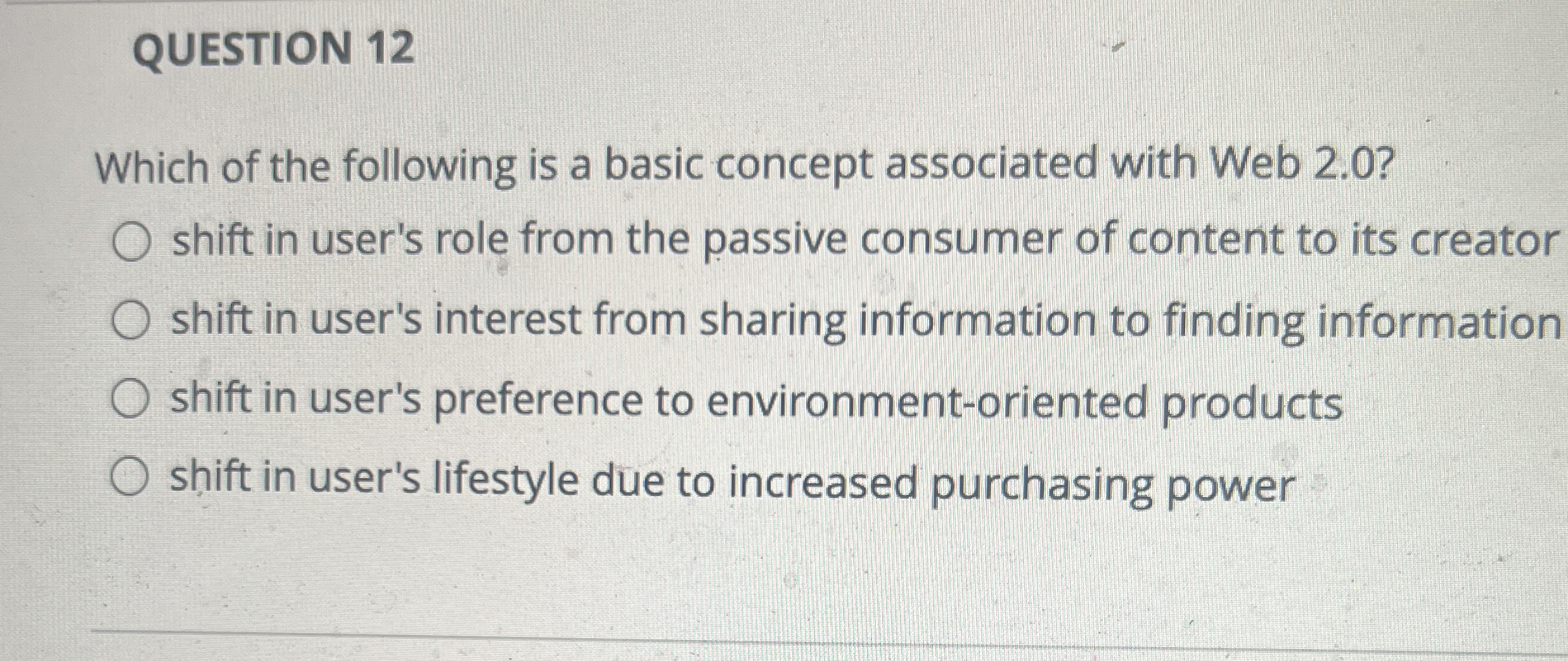 QUESTION 1 2 Which of the following is a basic
