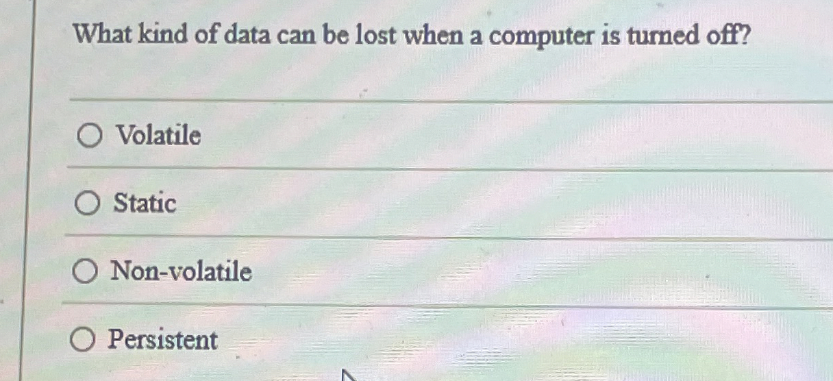 What kind of data can be lost when a computer is