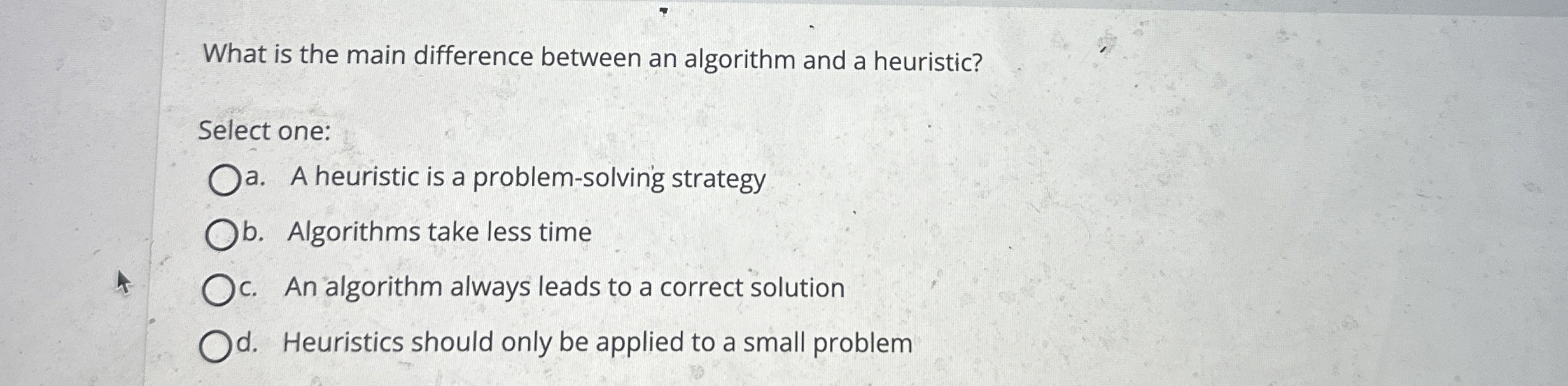 What is the main difference between an algorithm