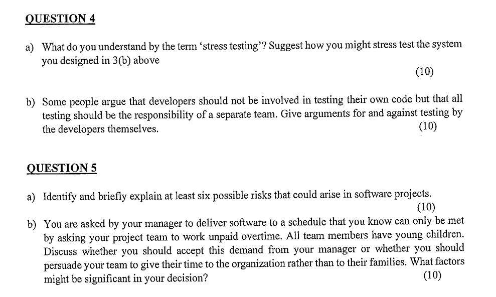 QUESTION 4 a ) What do you understand by the term