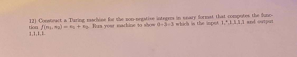 Construct a Turing machine for the non - negative