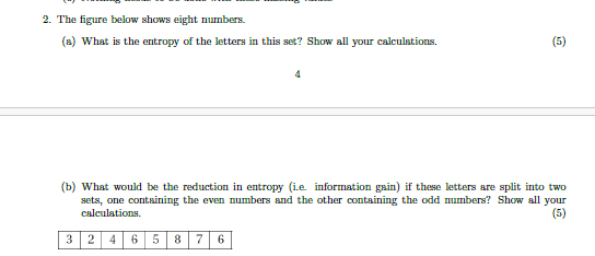 The figure below shows eight numbers. ( a ) What