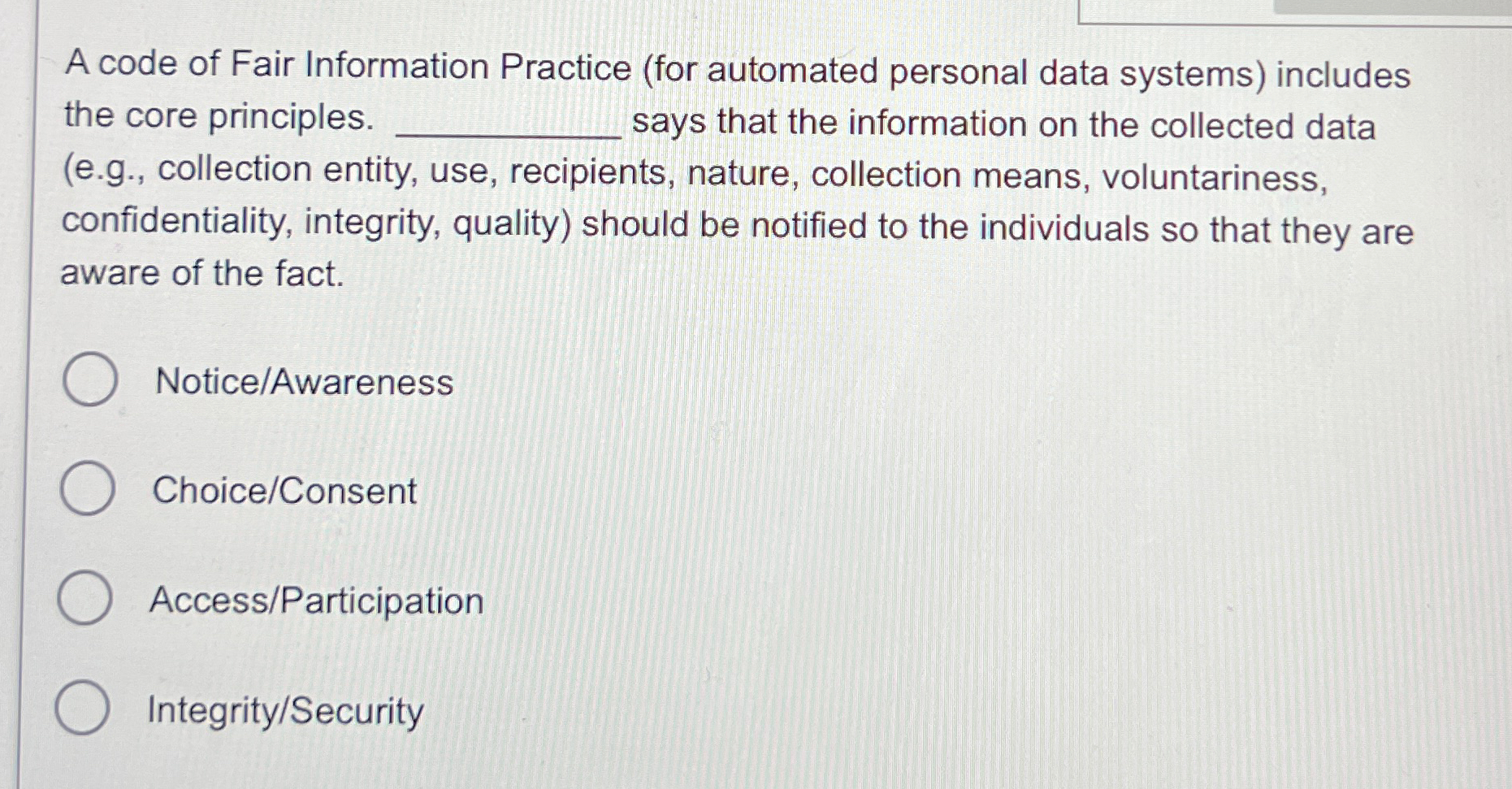 A code of Fair Information Practice ( for