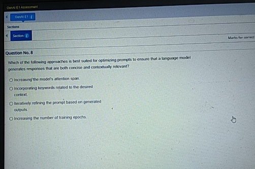 Gcon CfA Sections Section ( i ) Marks for correct