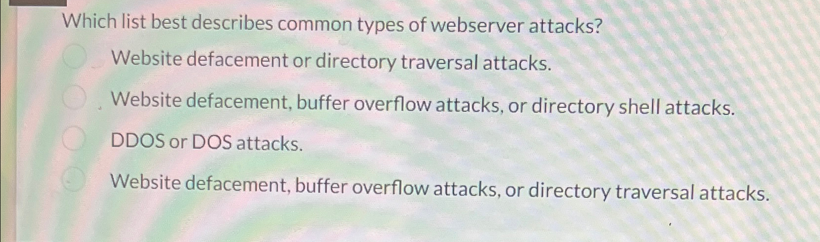 Which list best describes common types of
