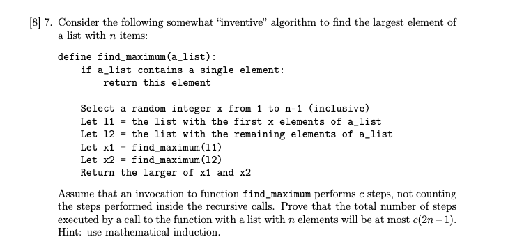 [8] 7. Consider the following somewhat