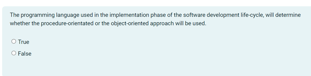 The programming language used in the