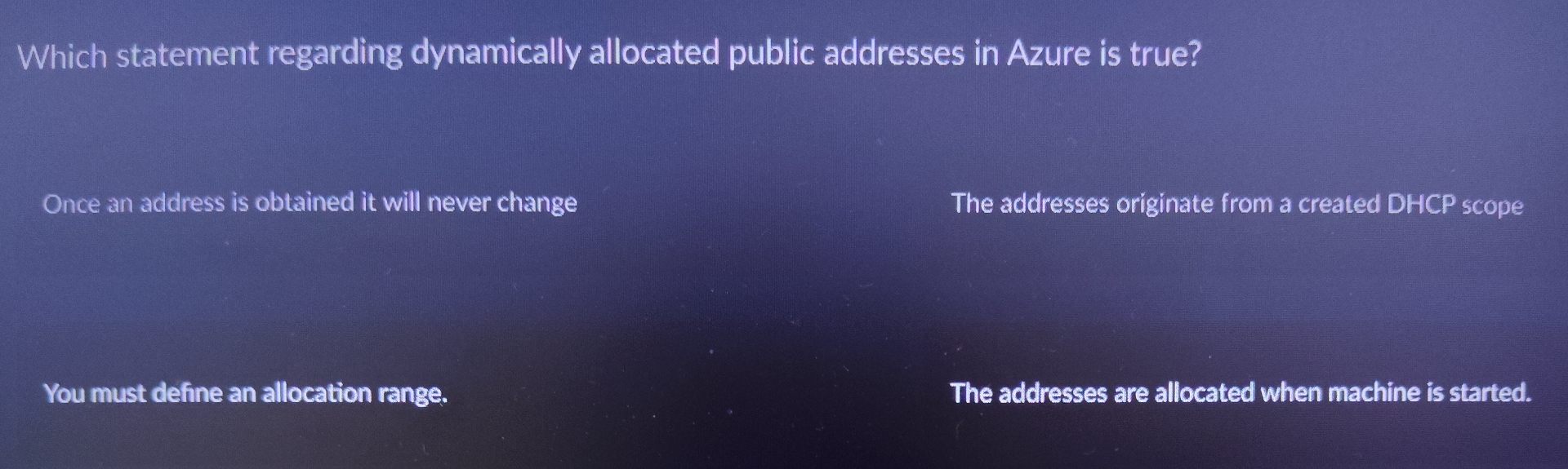 Which statement regarding dynamically allocated
