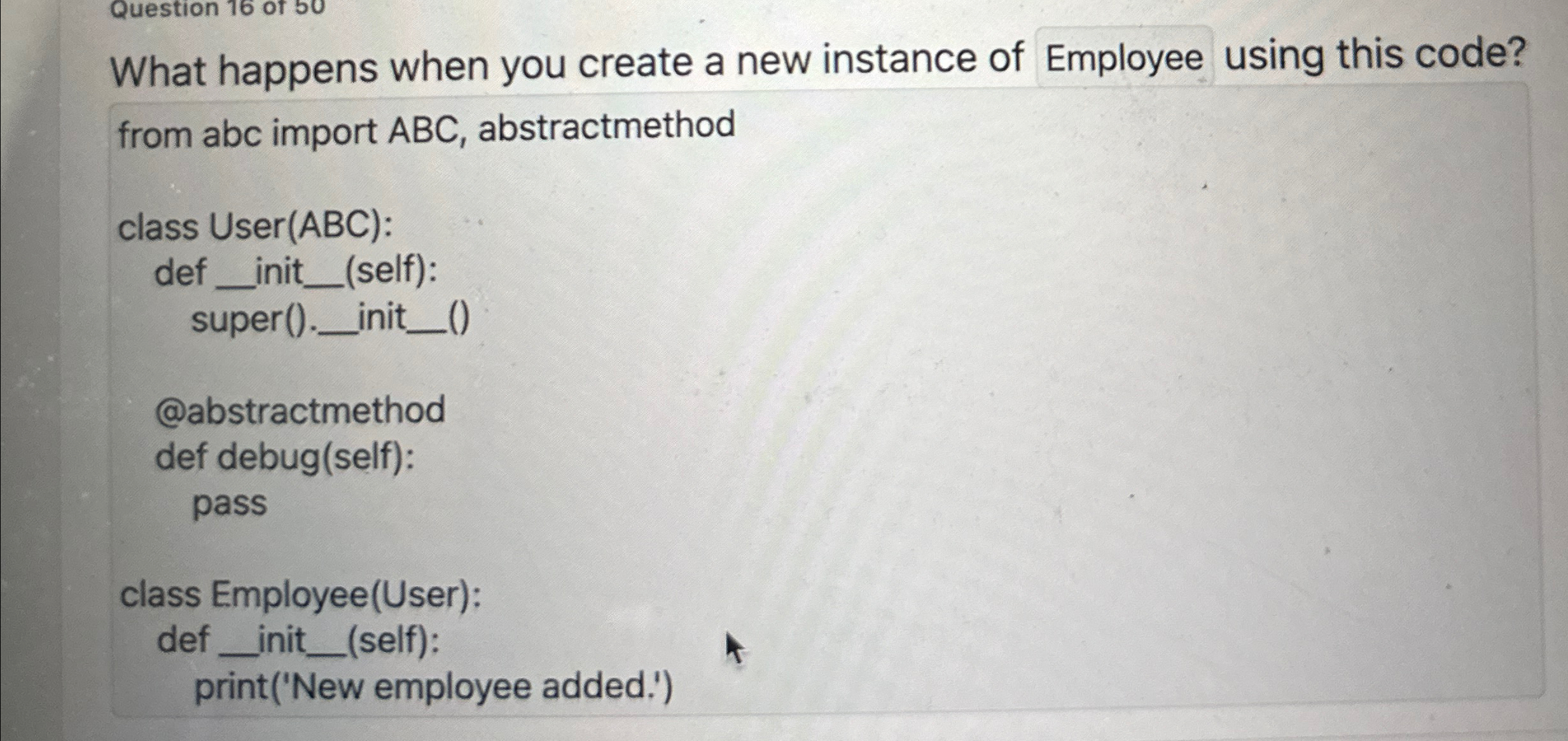 What happens when you create a new instance of