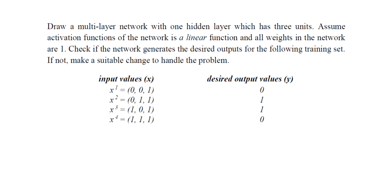 Draw a multi - layer network with one hidden