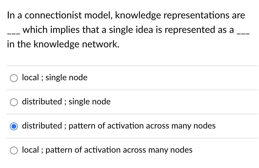 In a connectionist model, knowledge