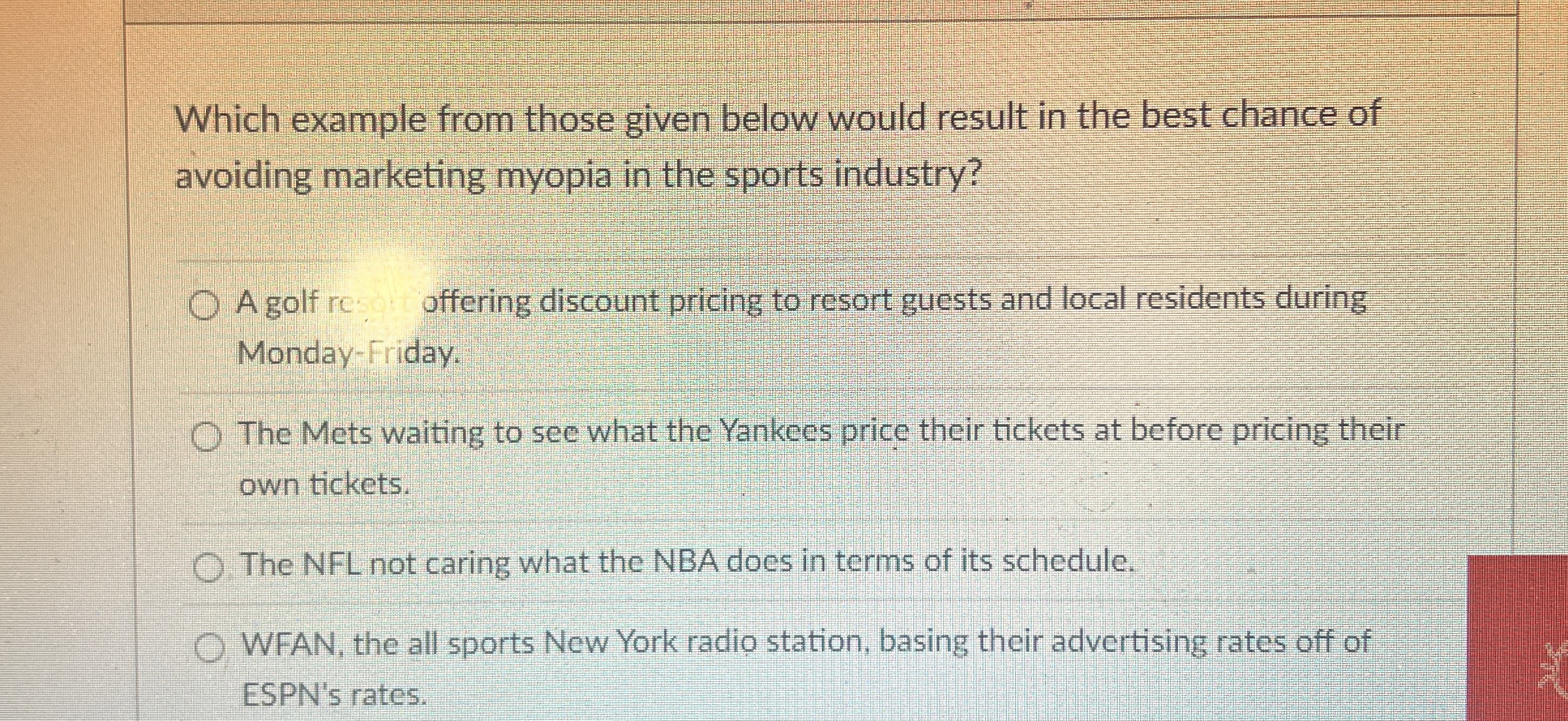 Which example from those given below would result