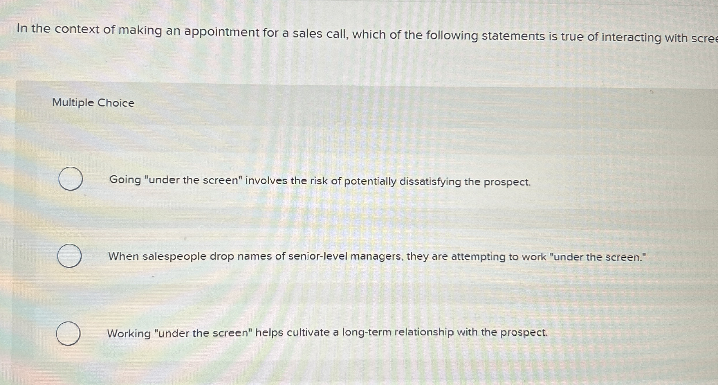 In the context of making an appointment for a