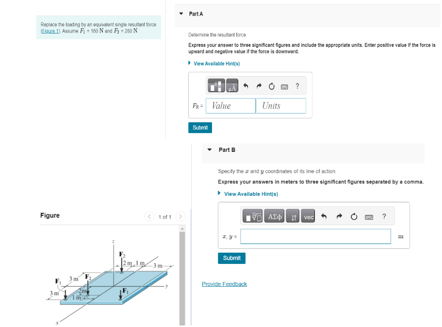 Part A Replace the loading by an equivalent