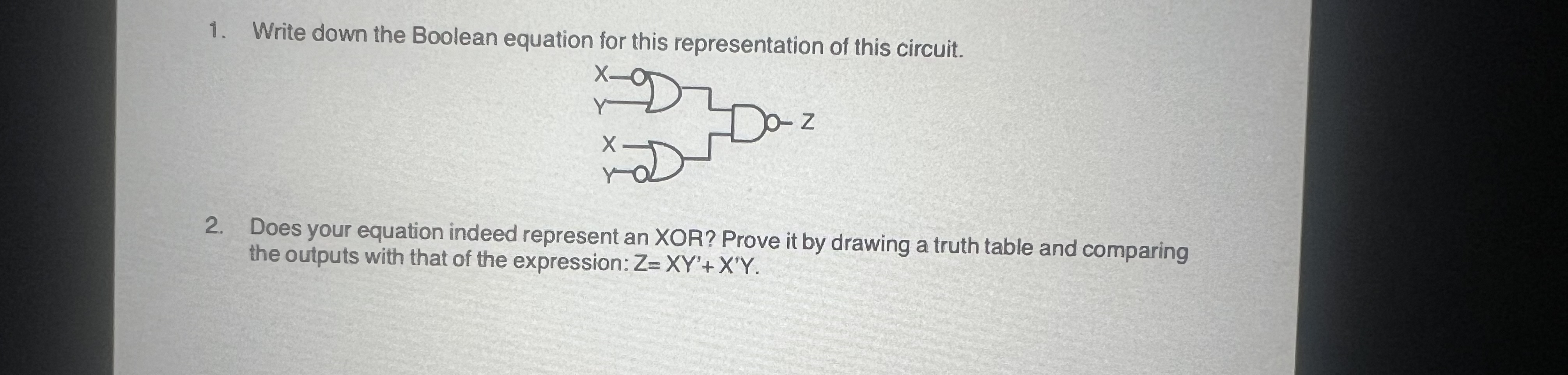 Write down the Boolean equation for this