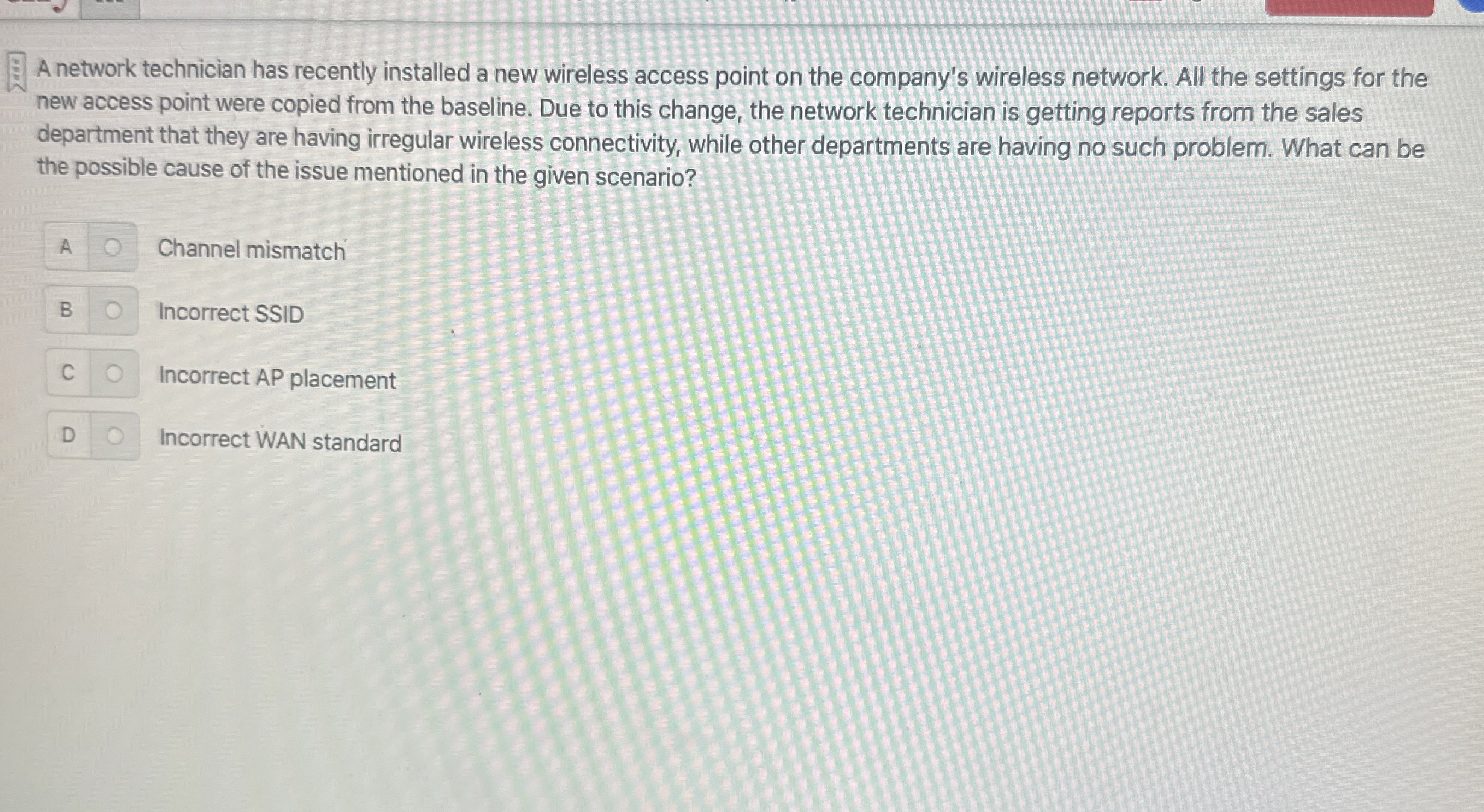 A network technician has recently installed a new