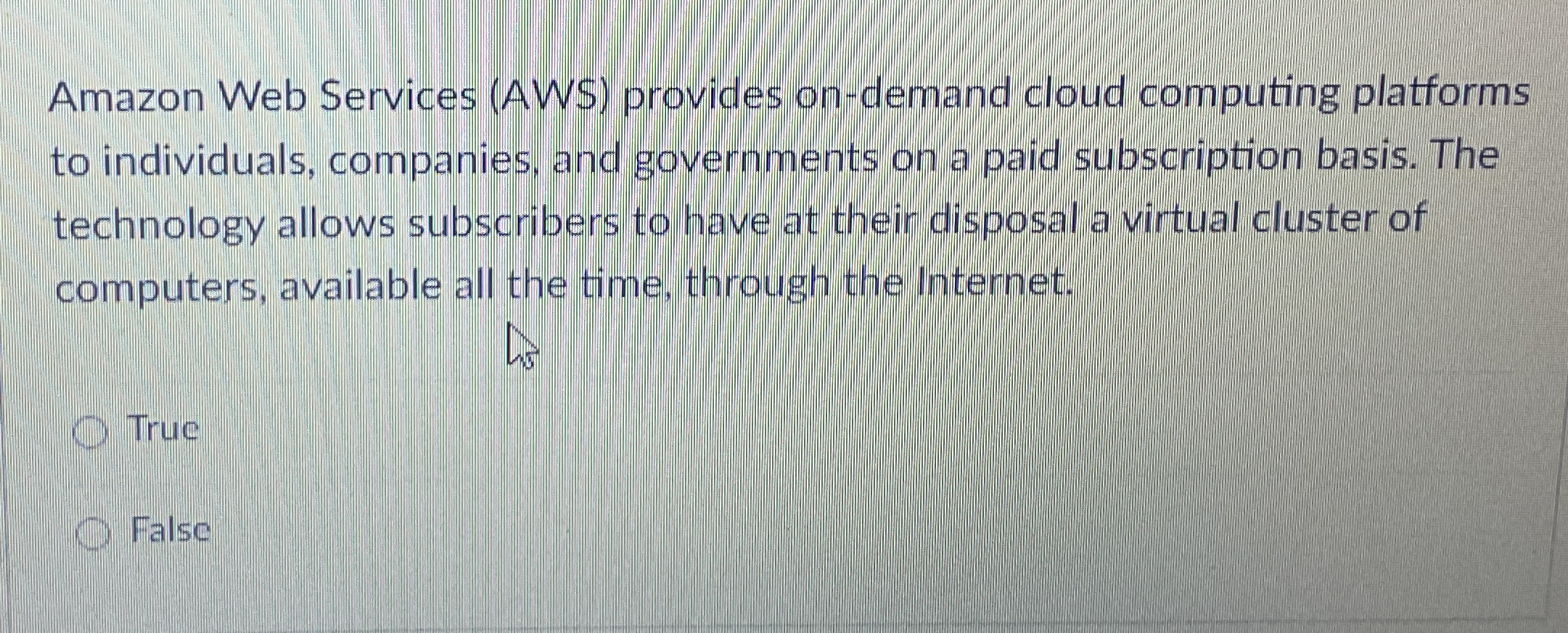 Amazon Web Services ( AWS ) provides on - demand