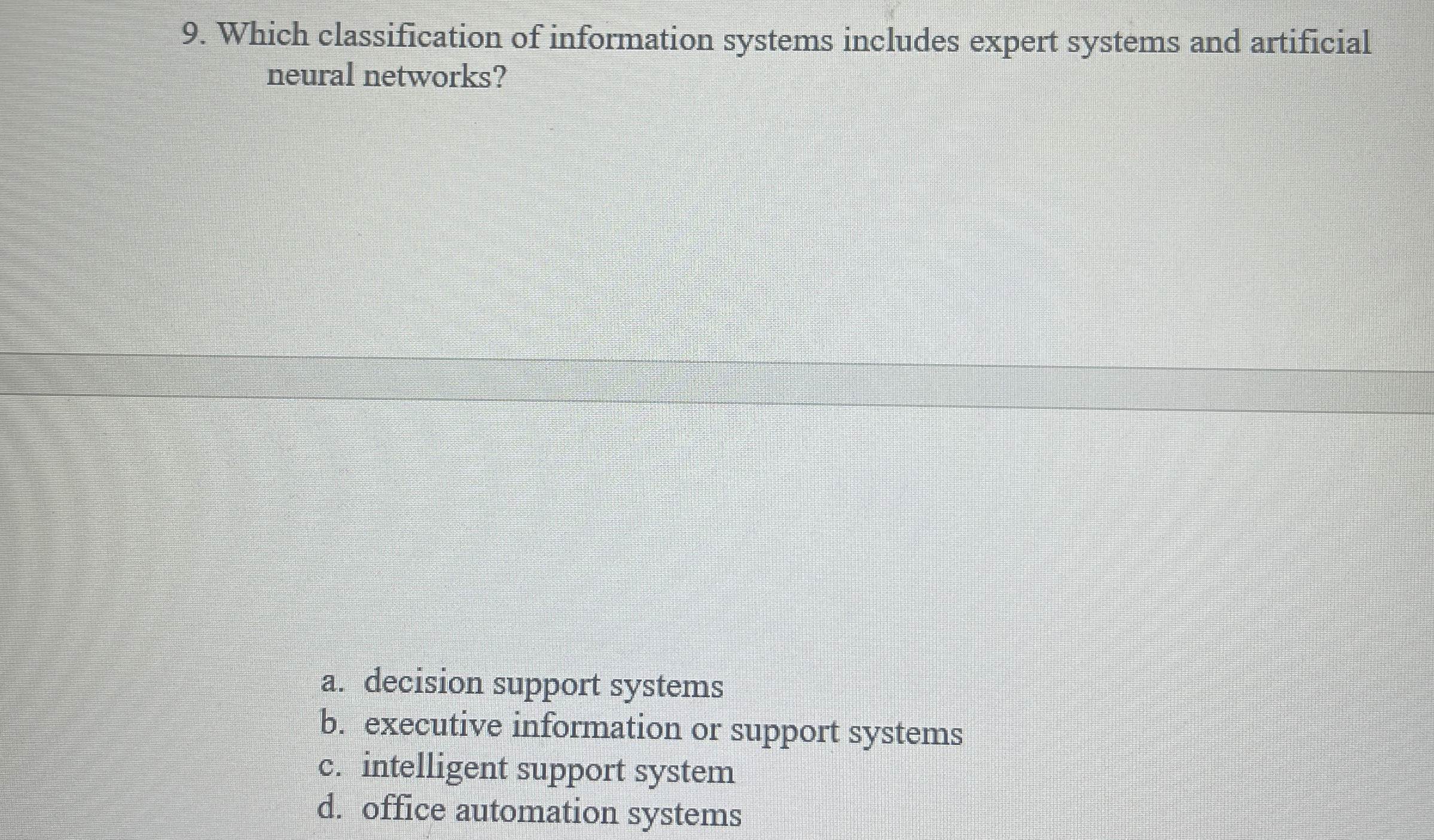 Which classification of information systems