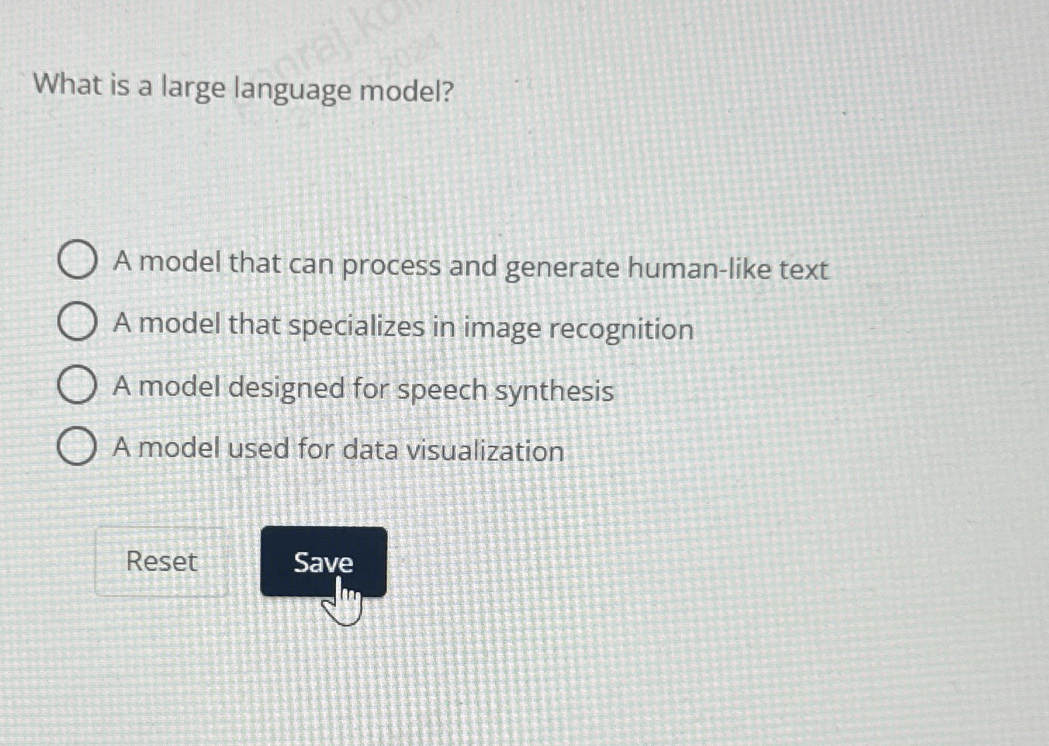 What is a large language model? A model that can