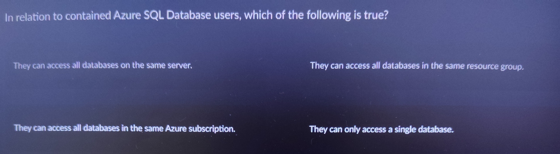 In relation to contained Azure SQL Database